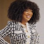 Riley’s geometric print jacket on Next Gen NYC Riley’s geometric print jacket on Next Gen NYC
