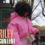 Riley’s pink monogram padded jacket on Next Gen NYC Riley’s pink monogram padded jacket on Next Gen NYC