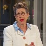 Rita’s white jewel button jacket on Days of our Lives