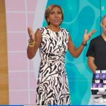 Robin’s animal print gathered waist dress on Good Morning America