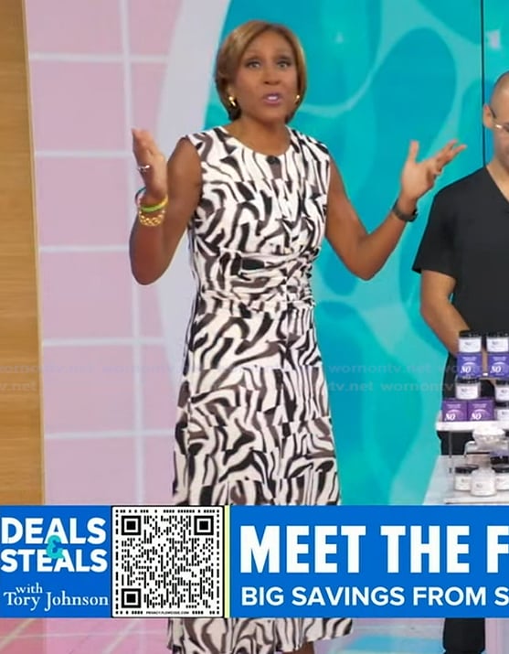 Robin’s animal print gathered waist dress on Good Morning America