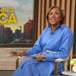 Robin’s blue stripe shirtdress on Good Morning America Robin’s blue stripe shirtdress on Good Morning America