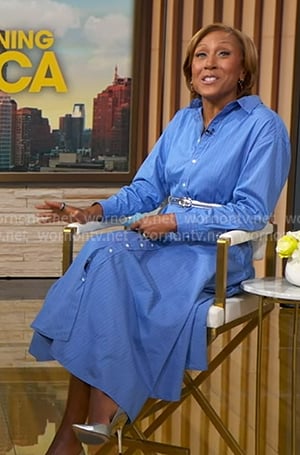 Robin's blue stripe shirtdress on Good Morning America
