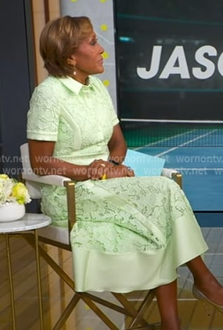 Robin's lime green lace dress on Good Morning America