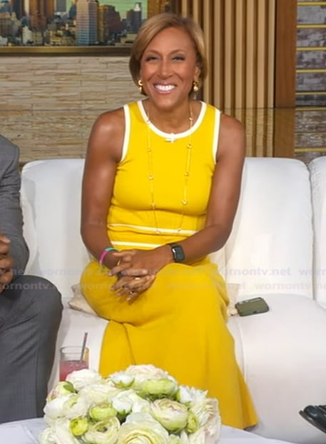 Robin's yellow sleeveless dress by Good Morning America