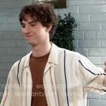 Rocco’s cream striped shirt on General Hospital Rocco’s cream striped shirt on General Hospital