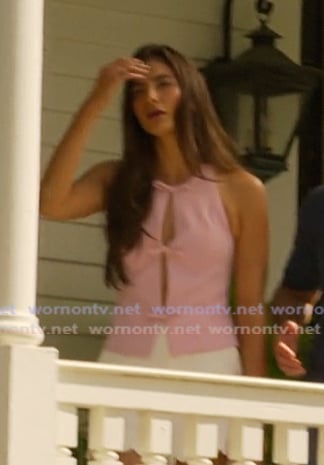 Ruthie’s pink bow front top on Outer Banks