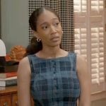 Samantha’s blue checked mini dress on Beyond the Gates Samantha’s blue checked mini dress on Beyond the Gates
