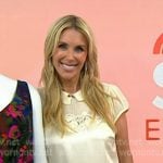 Sarah Eggenberge’s yellow satin mini dress on Today Sarah Eggenberge’s yellow satin mini dress on Today