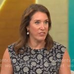 Sarah Gelman’s black floral midi dress on CBS Mornings Sarah Gelman’s black floral midi dress on CBS Mornings