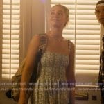 Sarah’s green floral maxi dress on Outer Banks Sarah’s green floral maxi dress on Outer Banks
