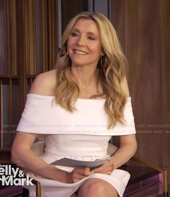 Sarah’s white belted mini dress on Live with Kelly and Mark Sarah’s white belted mini dress on Live with Kelly and Mark