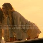 Sarah's white eyelet shorts on Outer Banks