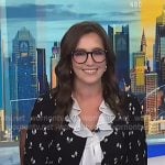 Savannah’s black bow print ruffle dress on NBC News Daily Savannah’s black bow print ruffle dress on NBC News Daily