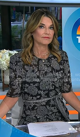 Savannah's black floral midi dress on Today