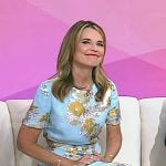 Savannah’s blue and gold floral dress on Today Savannah’s blue and gold floral dress on Today