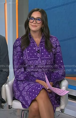 Savannah's purple bandana print dress on Today