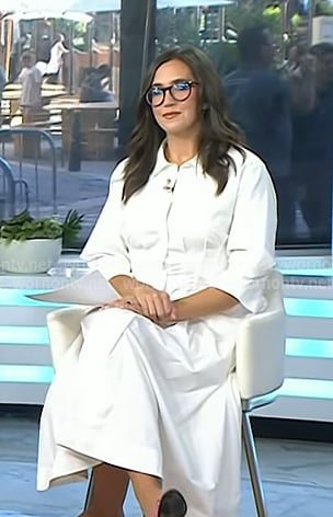 Savannah's white pintuck shirtdress on Today