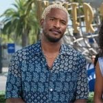 Scott’s blue floral print shirt on Access Hollywood Scott’s blue floral print shirt on Access Hollywood