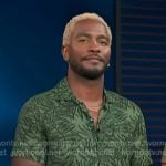 Scott’s green leaf print shirt on Access Hollywood Scott’s green leaf print shirt on Access Hollywood