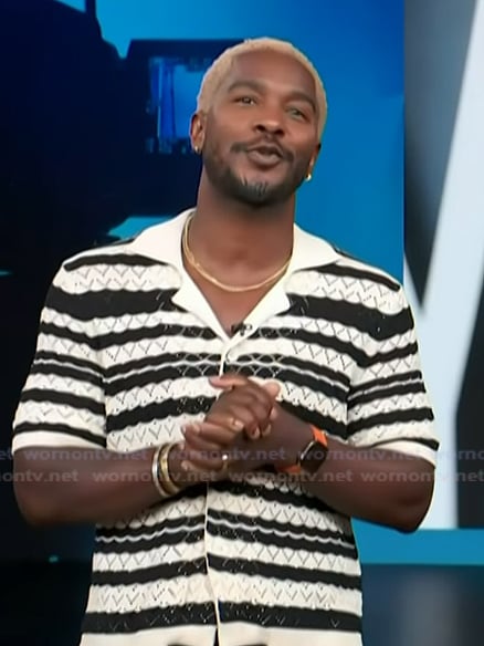 Scott’s striped polo shirt on Access Hollywood Scott’s striped polo shirt on Access Hollywood