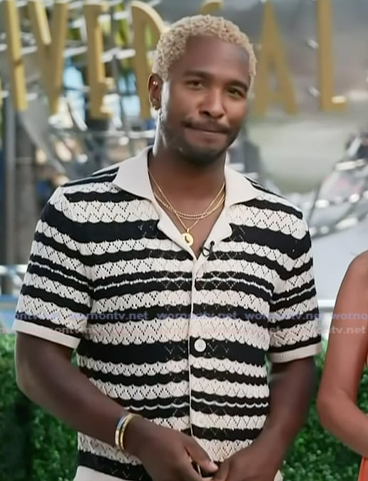 Scott's striped polo shirt on Access Hollywood