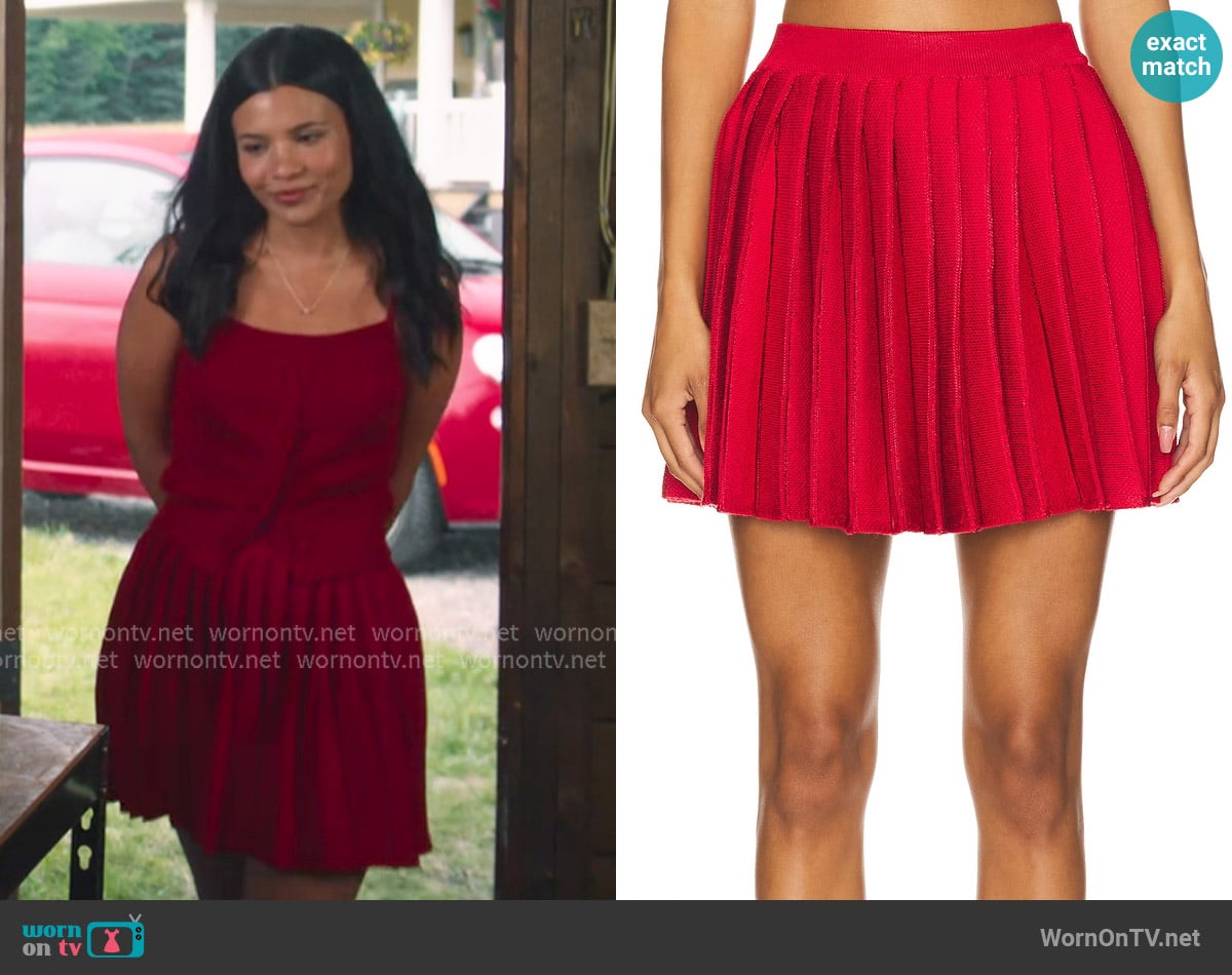 Self Portrait Pleated Knit Mini Skirt worn by Jackie Howard (Nikki Rodriguez) on My Life with the Walter Boys Self Portrait Pleated Knit Mini Skirt worn by Jackie Howard (Nikki Rodriguez) on My Life with the Walter Boys