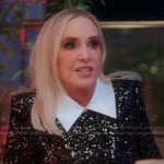 Shannon’s black sequin dress on The Real Housewives of Orange County Shannon’s black sequin dress on The Real Housewives of Orange County