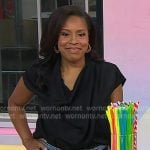 Sheinelle’s black leather belt on Today Sheinelle’s black leather belt on Today