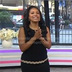 Sheinelle’s black scalloped trim top and skirt on Today Sheinelle’s black scalloped trim top and skirt on Today