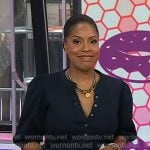 Sheinelle's navy puff sleeve top on Today Sheinelle's navy puff sleeve top on Today