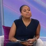 Sheinelle's navy ribbed sweater dress on Today Sheinelle's navy ribbed sweater dress on Today