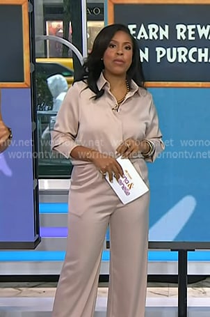 Sheinelle's pink satin shirt on Today