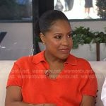 Sheinelle’s red polo sweater on Today Sheinelle’s red polo sweater on Today