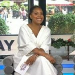 Sheinelle’s white v-neck cotton maxi dress on Today