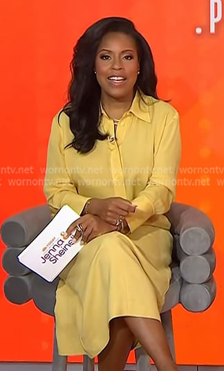 Sheinelle's yellow button down shirt and pencil skirt on Today