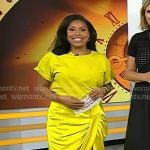 Sheinelle’s yellow draped skirt on Today Sheinelle’s yellow draped skirt on Today