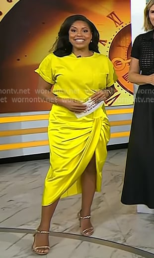 Sheinelle’s yellow draped skirt on Today