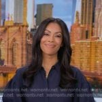 Shirleen's navy puff sleeve shirtdress on Good Morning America Shirleen's navy puff sleeve shirtdress on Good Morning America