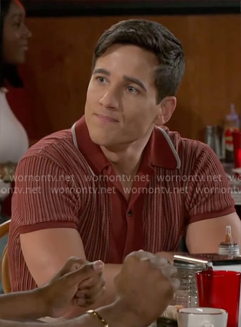 Smitty's red knit shirt on Beyond the Gates