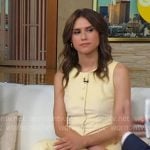Sophie’s yellow velvet vest and pants on Good Morning America Sophie’s yellow velvet vest and pants on Good Morning America