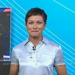Stephanie’s blue silk polo on Today Stephanie’s blue silk polo on Today