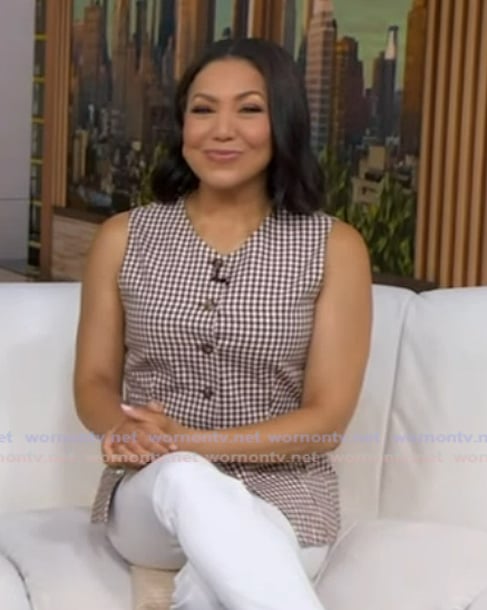 Stephanie’s gingham check vest on Good Morning America