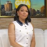 Stephanie’s white contrast collar dress on Good Morning America
