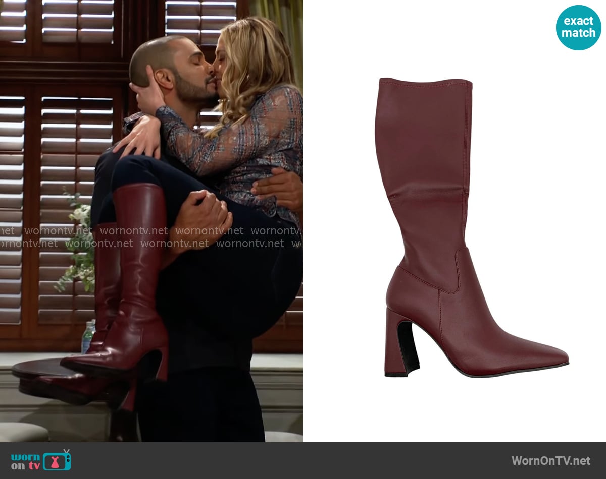 Steve Madden Lamarca Boots worn by Claire Grace (Hayley Erin) on The Young and the Restless Steve Madden Lamarca Boots worn by Claire Grace (Hayley Erin) on The Young and the Restless