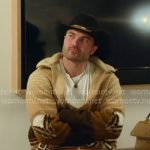 Steven’s beige print fleece jacket on The McBee Dynasty Real American Cowboys Steven’s beige print fleece jacket on The McBee Dynasty Real American Cowboys