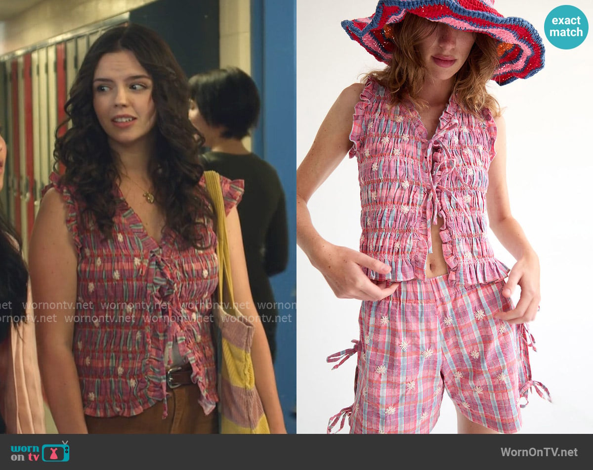 Tach Clothing Alondra Smocked Top worn by Grace (Ellie O’Brien) on My Life with the Walter Boys Tach Clothing Alondra Smocked Top worn by Grace (Ellie O’Brien) on My Life with the Walter Boys