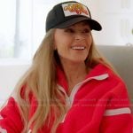 Tamra’s red teddy jacket on The Real Housewives of Orange County Tamra’s red teddy jacket on The Real Housewives of Orange County