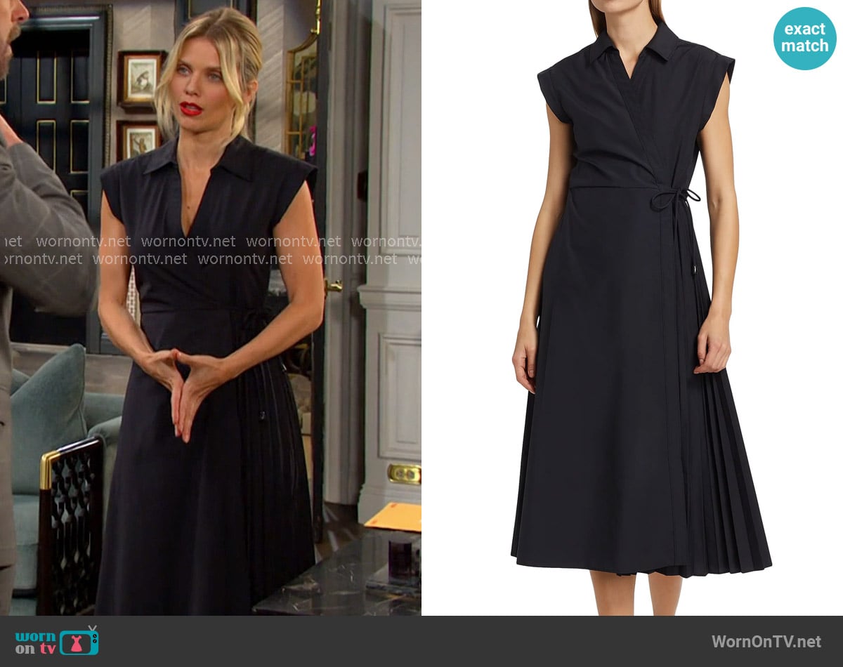 Tanyta Taylor Shivon Pintucked Midi-Dress worn by Catherina Greene (AnnaLynne McCord) on Days of our Lives Tanyta Taylor Shivon Pintucked Midi-Dress worn by Catherina Greene (AnnaLynne McCord) on Days of our Lives