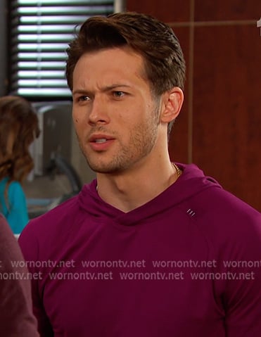 Tate's purple hoodie on Days of our Lives